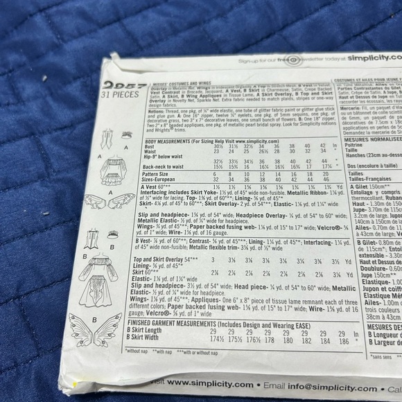 Simplicity 2857 Fairy Costume Pattern-6-8-10-12 missed- uncut- - Picture 5 of 7